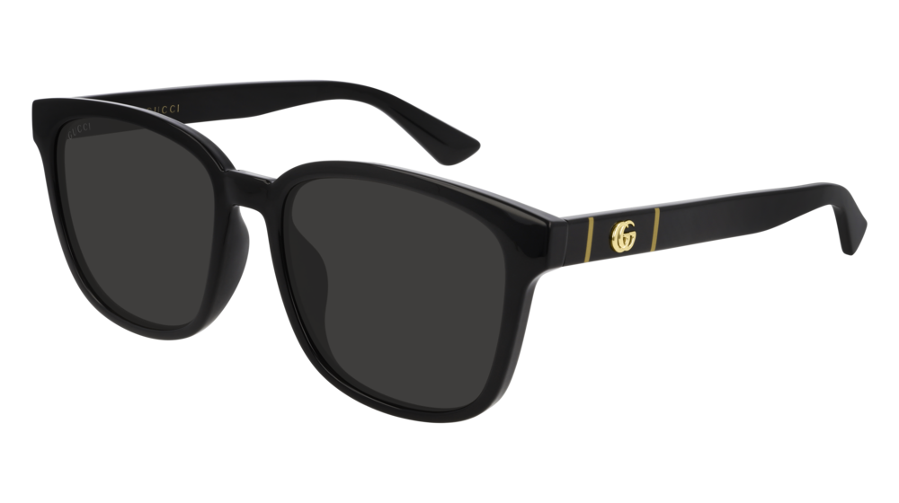 GUCCI GG0637SK RECTANGULAR / SQUARE Sunglasses For Men  GG0637SK-001 BLACK BLACK / GREY SHINY 56-18-150