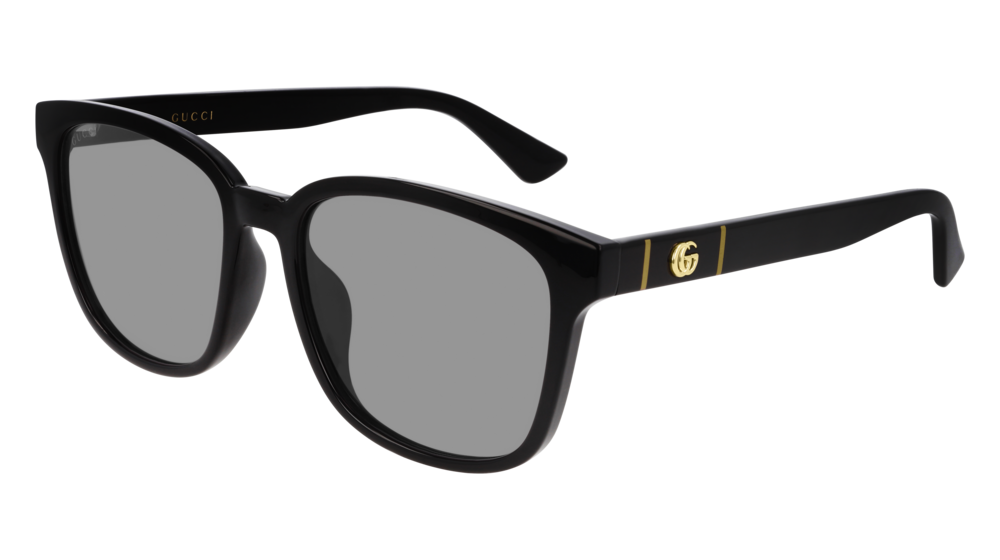 GUCCI GG0637SK RECTANGULAR / SQUARE Sunglasses For Men  GG0637SK-003 BLACK BLACK / GREY BLACK 56-18-150