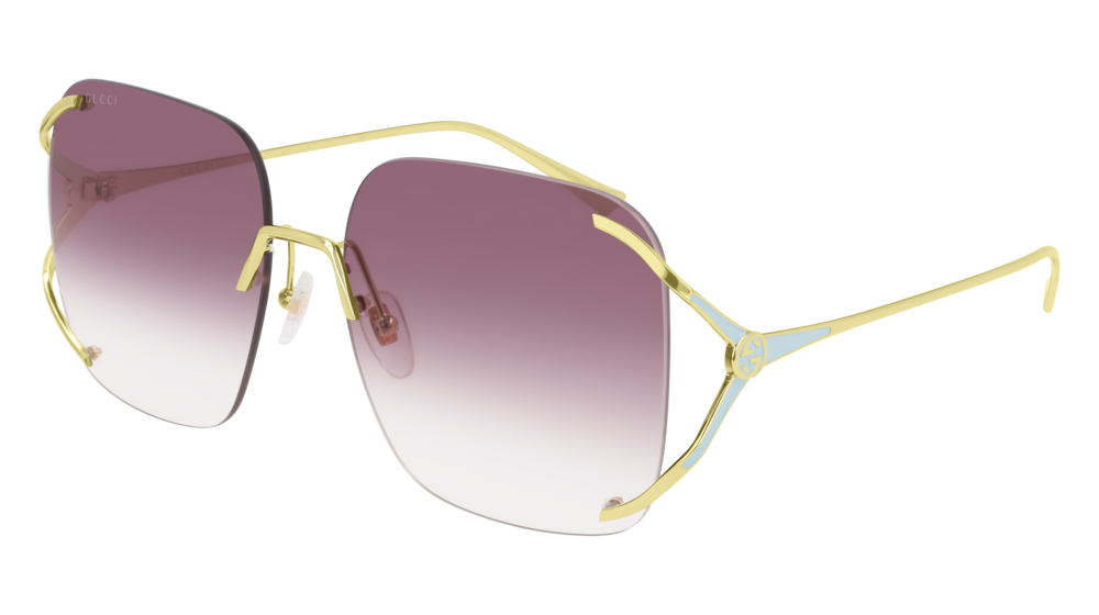 GUCCI GG0646S ROUND / OVAL Sunglasses For Women  GG0646S-003 GOLD GOLD / VIOLET SHINY 60-17-135