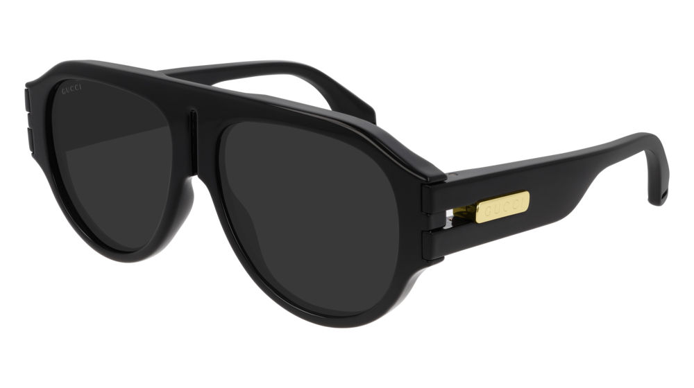 GUCCI GG0665S ROUND / OVAL Sunglasses For Men  GG0665S-001 BLACK BLACK / GREY SHINY 58-15-145