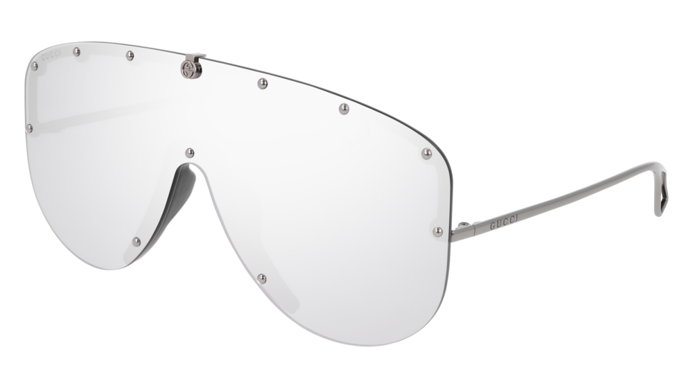 GUCCI GG0667S MASK Sunglasses For Men  GG0667S-002 RUTHENIUM RUTHENIUM / SILVER SHINY 99-1-140