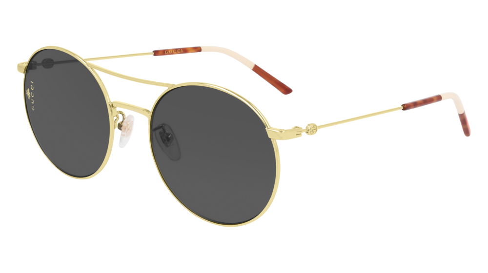 GUCCI GG0680S ROUND / OVAL Sunglasses For Women  GG0680S-001 GOLD GOLD / GREY SHINY 56-20-145