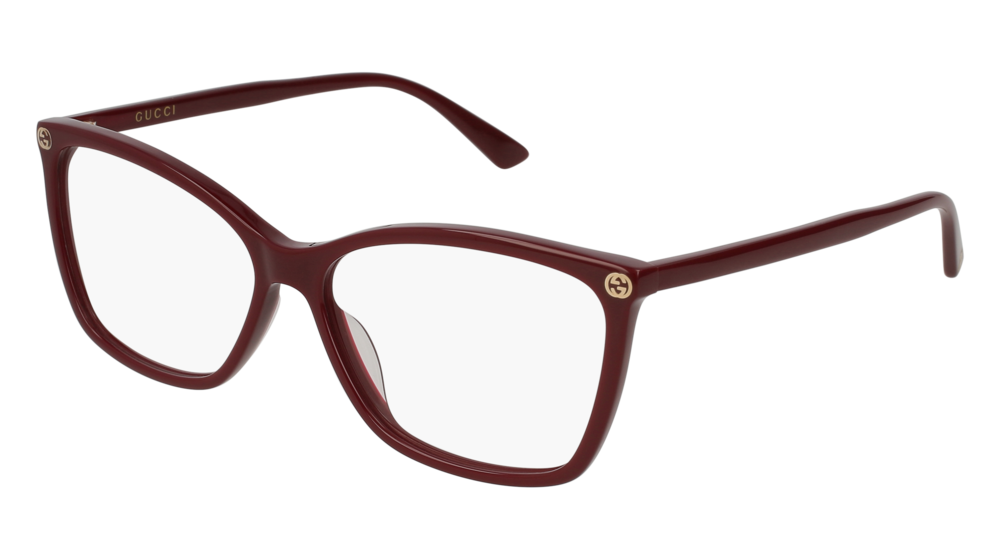 GUCCI GG0025O ROUND / OVAL Eyeglasses For Women  GG0025O-007 BURGUNDY BURGUNDY / TRANSPARENT SHINY 56-14-140