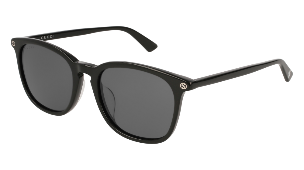 GUCCI GG0154SA ROUND / OVAL Sunglasses For UNISEX  GG0154SA-001 BLACK BLACK / GREY SHINY 53-19-150