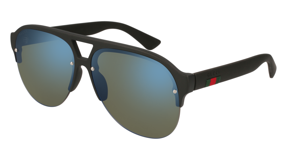 GUCCI GG0170S AVIATOR Sunglasses For Men  GG0170S-002 BLACK BLACK / BLUE MATTE 59-13-145