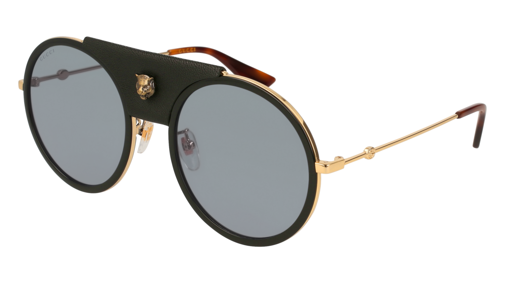 GUCCI GG0061S ROUND / OVAL Sunglasses For Women  GG0061S-016 GOLD GOLD / GREY BLACK 56-22-140