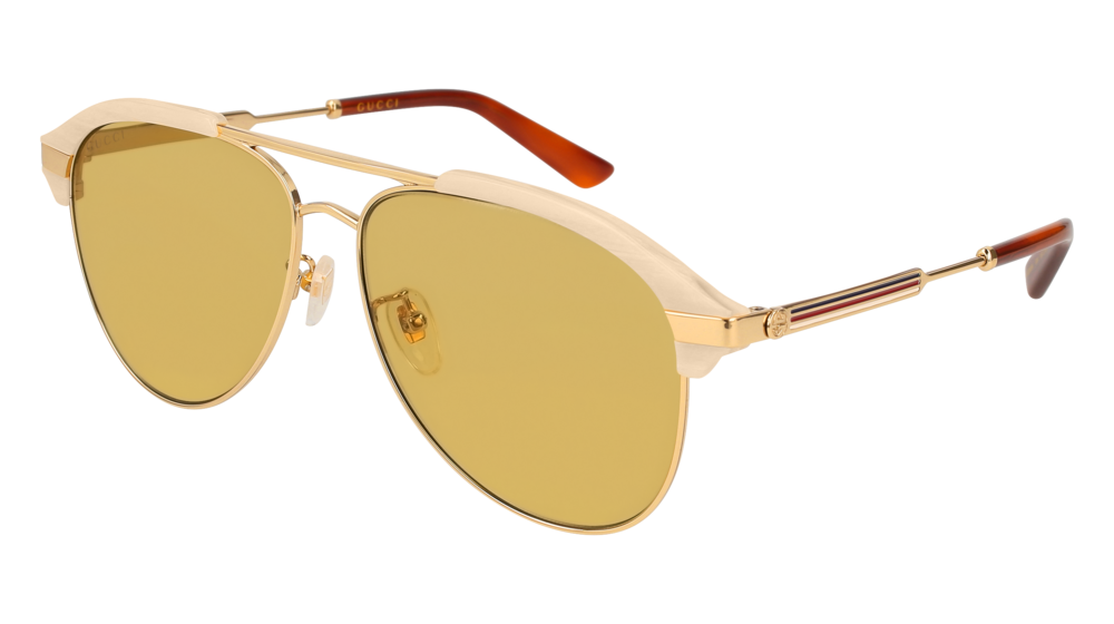 GUCCI GG0288SA AVIATOR Sunglasses For Men  GG0288SA-004 BEIGE GOLD / BROWN GOLD 60-14-150