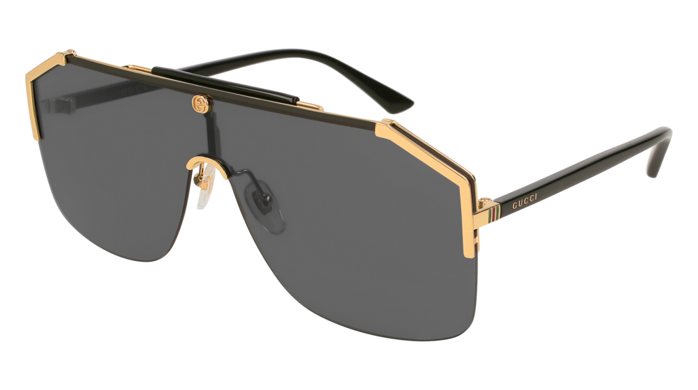 GUCCI GG0291S MASK Sunglasses For Men  GG0291S-001 GOLD BLACK / GREY BLACK 99-0-140