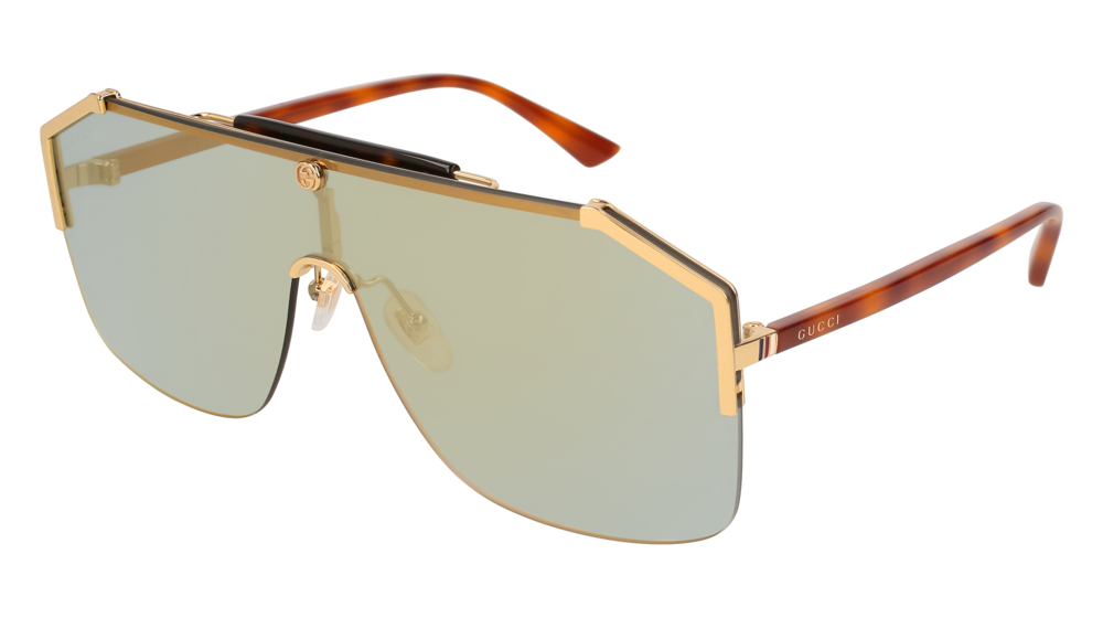 GUCCI GG0291S MASK Sunglasses For Men  GG0291S-005 GOLD HAVANA / BRONZE HAVANA 99-0-140