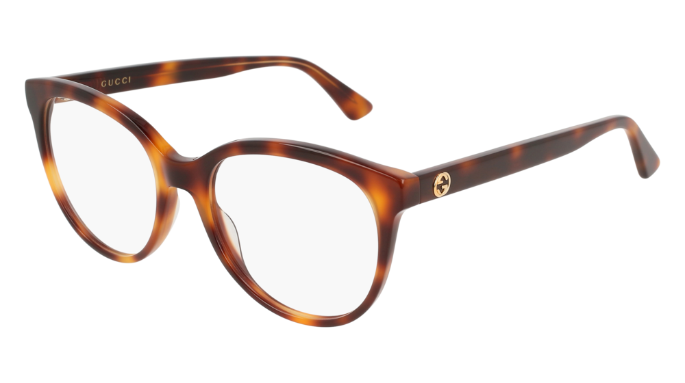 GUCCI GG0329O ROUND / OVAL Eyeglasses For Women  GG0329O-002 HAVANA HAVANA / TRANSPARENT SHINY 53-18-145