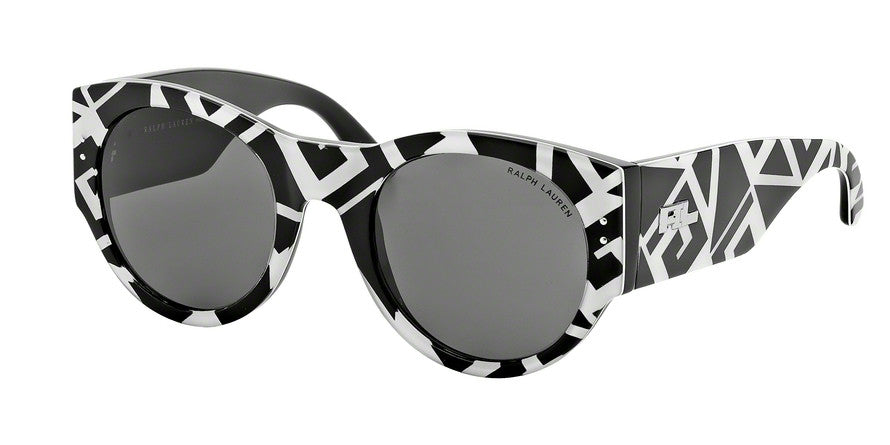 Ralph Lauren RL8124 Sunglasses 548387-WHITE GREEK ON BLACK
