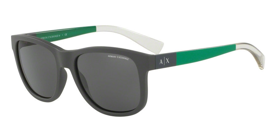 Exchange Armani AX4054S Square Sunglasses  819587-MATTE OLIVE 55-18-140 - Color Map green