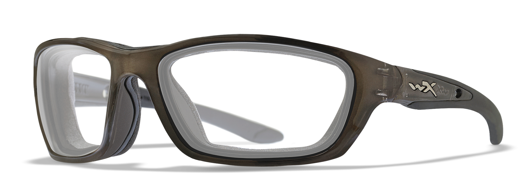 Wiley X BRICK Oval Sunglasses  Crystal Metallic 63-18-120