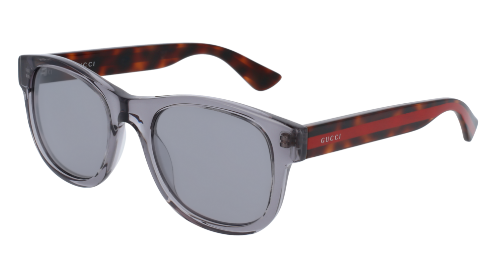 GUCCI GG0003S ROUND / OVAL Sunglasses For Men  GG0003S-005 GREY HAVANA / SILVER TRANSPARENT 52-21-145