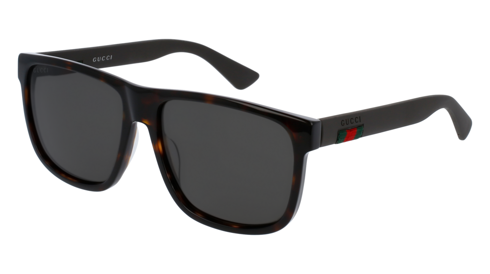 GUCCI GG0010S RECTANGULAR / SQUARE Sunglasses For Men  GG0010S-003 HAVANA BROWN / GREY DARK 58-16-145