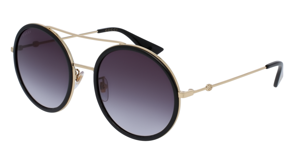 GUCCI GG0061S ROUND / OVAL Sunglasses For Women  GG0061S-001 GOLD GOLD / GREY BLACK 56-22-140