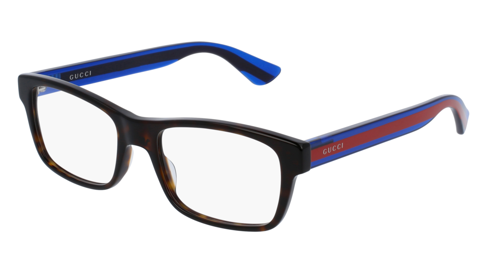 GUCCI GG0006O ROUND / OVAL Eyeglasses For Men  GG0006O-003 HAVANA BLUE / TRANSPARENT SHINY 53-18-145