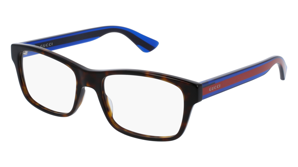GUCCI GG0006O ROUND / OVAL Eyeglasses For Men  GG0006O-007 HAVANA BLUE / TRANSPARENT SHINY 55-18-145