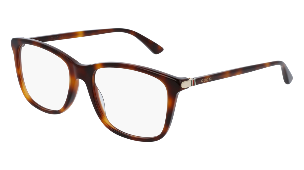 GUCCI GG0018O RECTANGULAR / SQUARE Eyeglasses For Men  GG0018O-006 HAVANA HAVANA / TRANSPARENT SHINY 54-18-140
