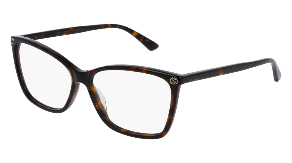 GUCCI GG0025O ROUND / OVAL Eyeglasses For Women  GG0025O-002 HAVANA HAVANA / TRANSPARENT DARK 56-14-140