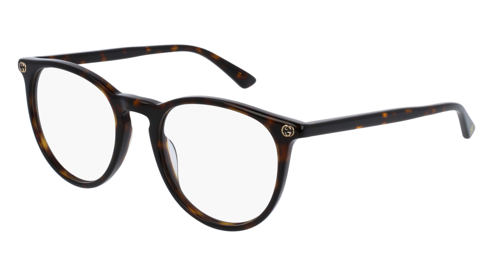 GUCCI GG0027O ROUND / OVAL Eyeglasses For Women  GG0027O-002 HAVANA HAVANA / TRANSPARENT DARK 50-20-140
