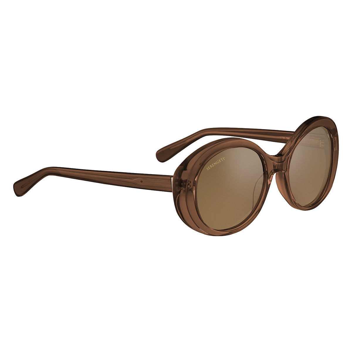 Serengeti Bacall Sunglasses  Shiny Crystal Caramel Brown Small, Medium