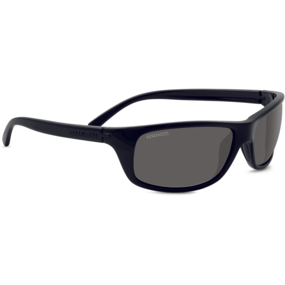 Serengeti Bormio Sunglasses  Black Shiny Medium, Large