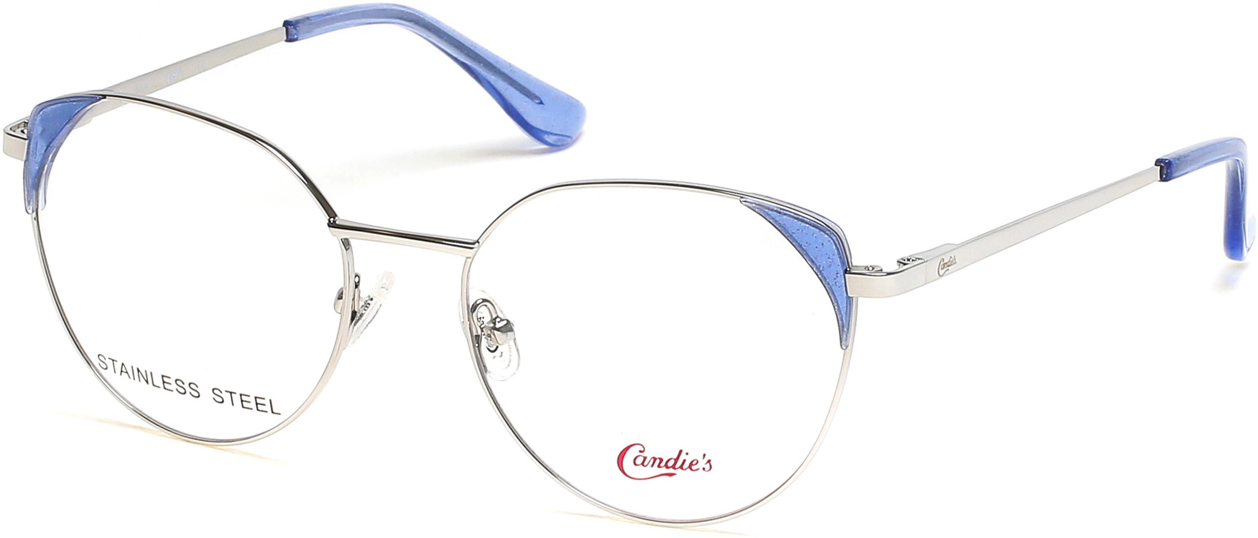 Candies CA0181 Round Eyeglasses 010-010 - Shiny Light Nickeltin