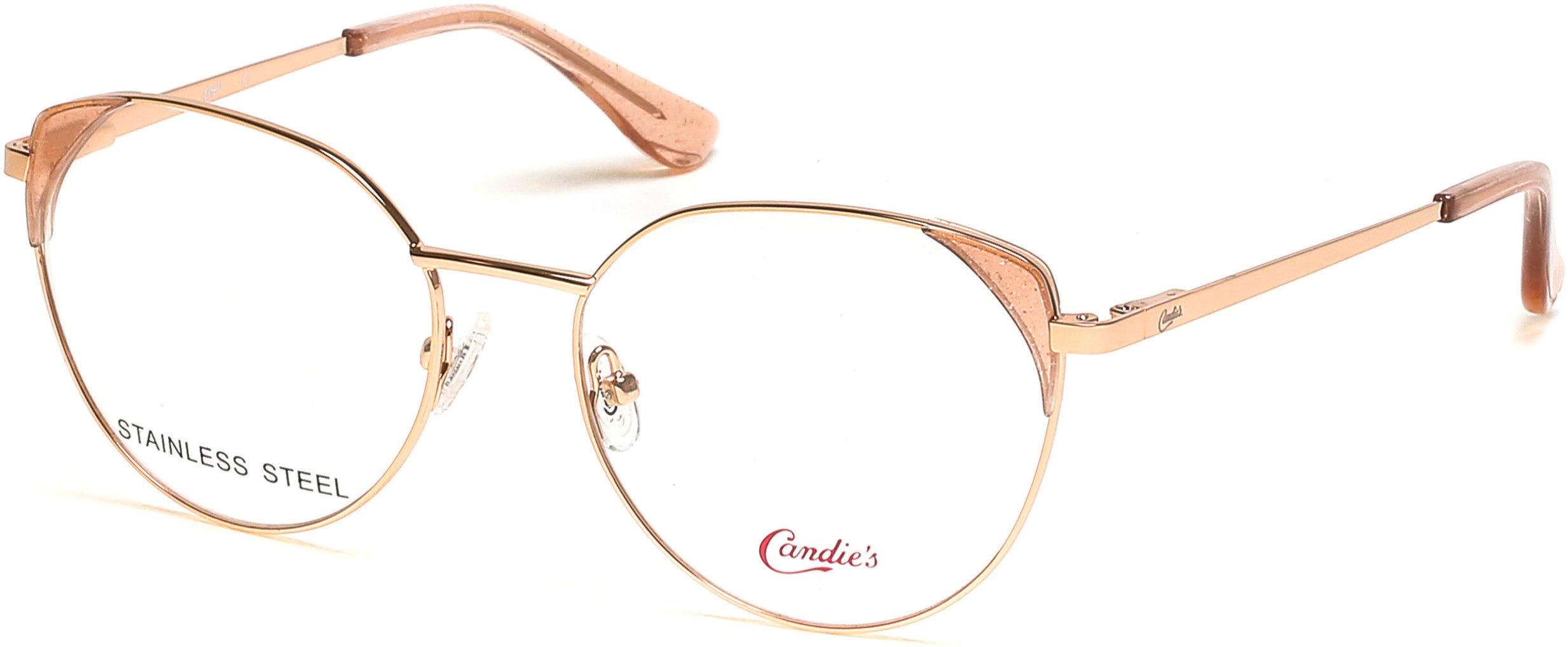 Candies CA0181 Round Eyeglasses 028-028 - Shiny Rose Gold
