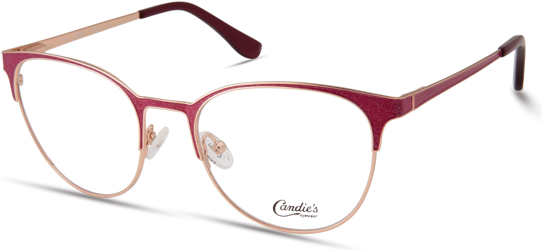 Candies CA0187 Round Eyeglasses 069-069 - Shiny Bordeaux