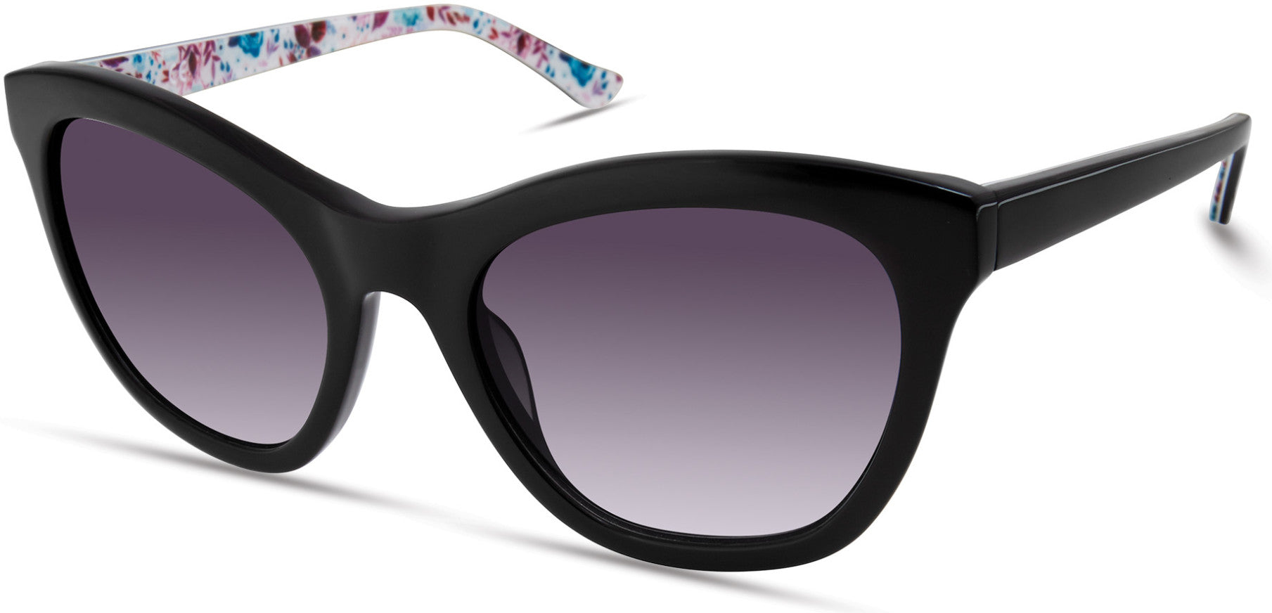 Candies CA1034 Square Sunglasses 01B-01B - Shiny Black  / Gradient Smoke