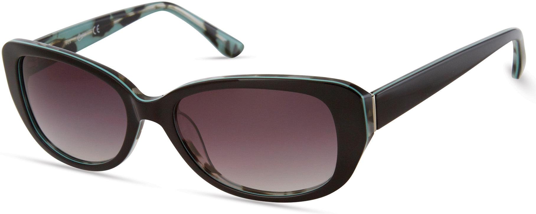 Candies CA1036 Oval Sunglasses 01B-01B - Shiny Black  / Gradient Smoke