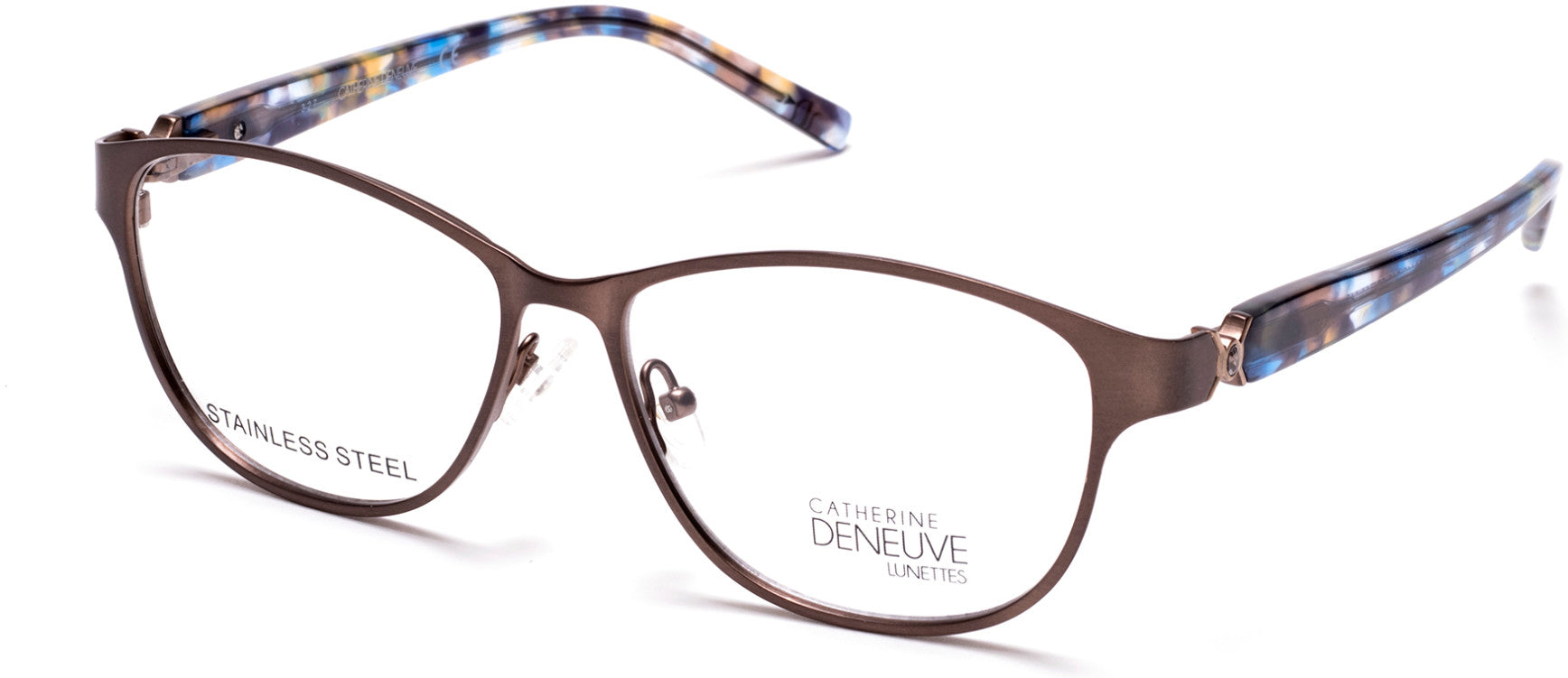 Catherine Deneuve CD0419 Round Eyeglasses 046-046 - Matte Light Brown