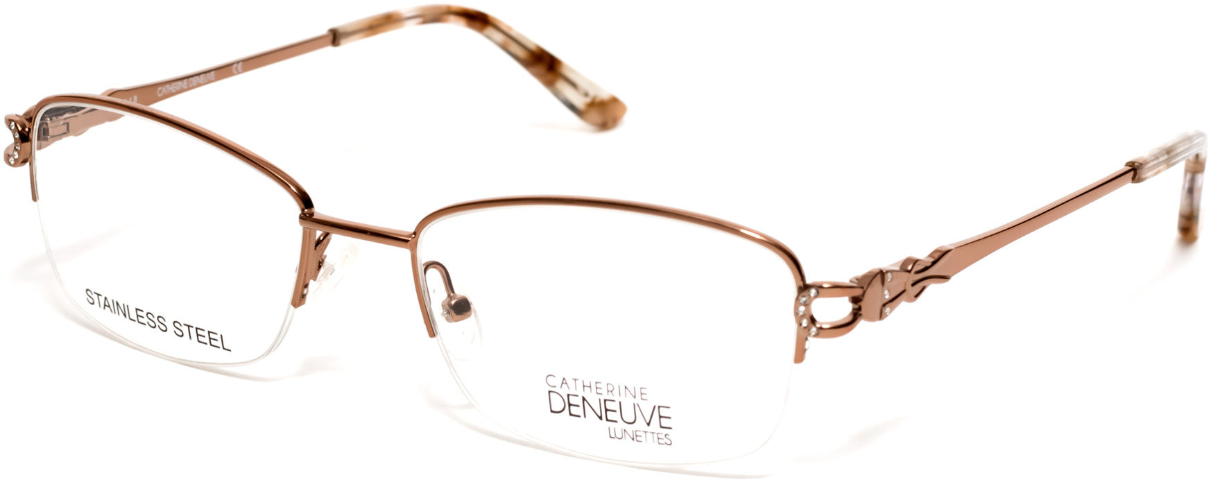 Catherine Deneuve CD0421 Geometric Eyeglasses 045-045 - Shiny Light Brown
