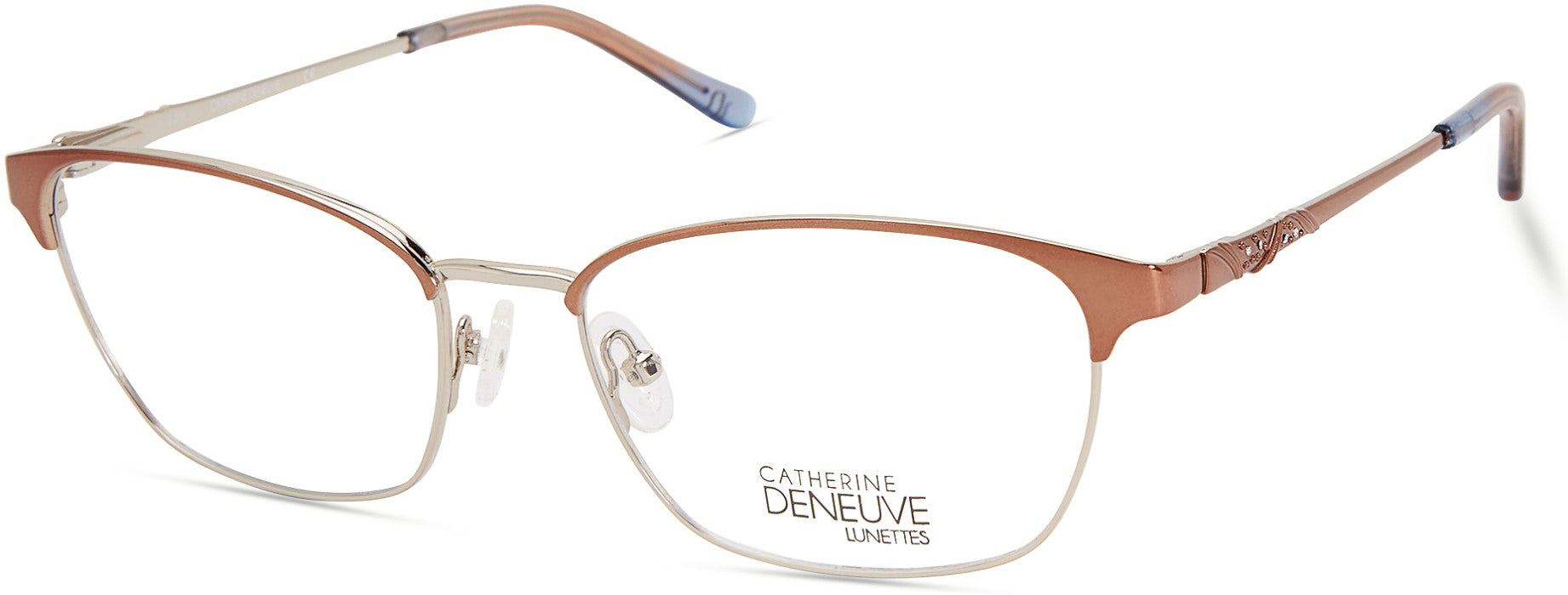 Catherine Deneuve CD0424 Geometric Eyeglasses 045-045 - Shiny Light Brown
