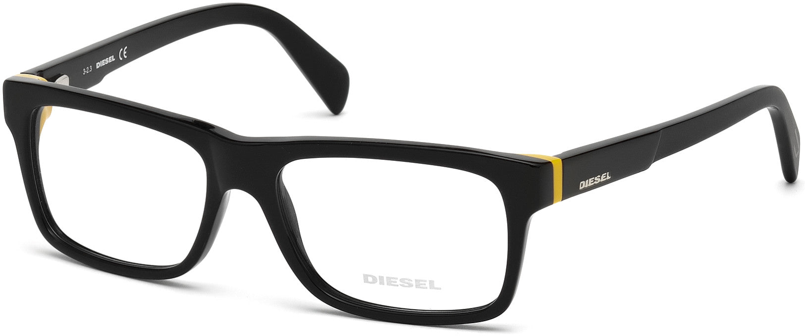 Diesel DL5071 Geometric Eyeglasses 001-001 - Shiny Black