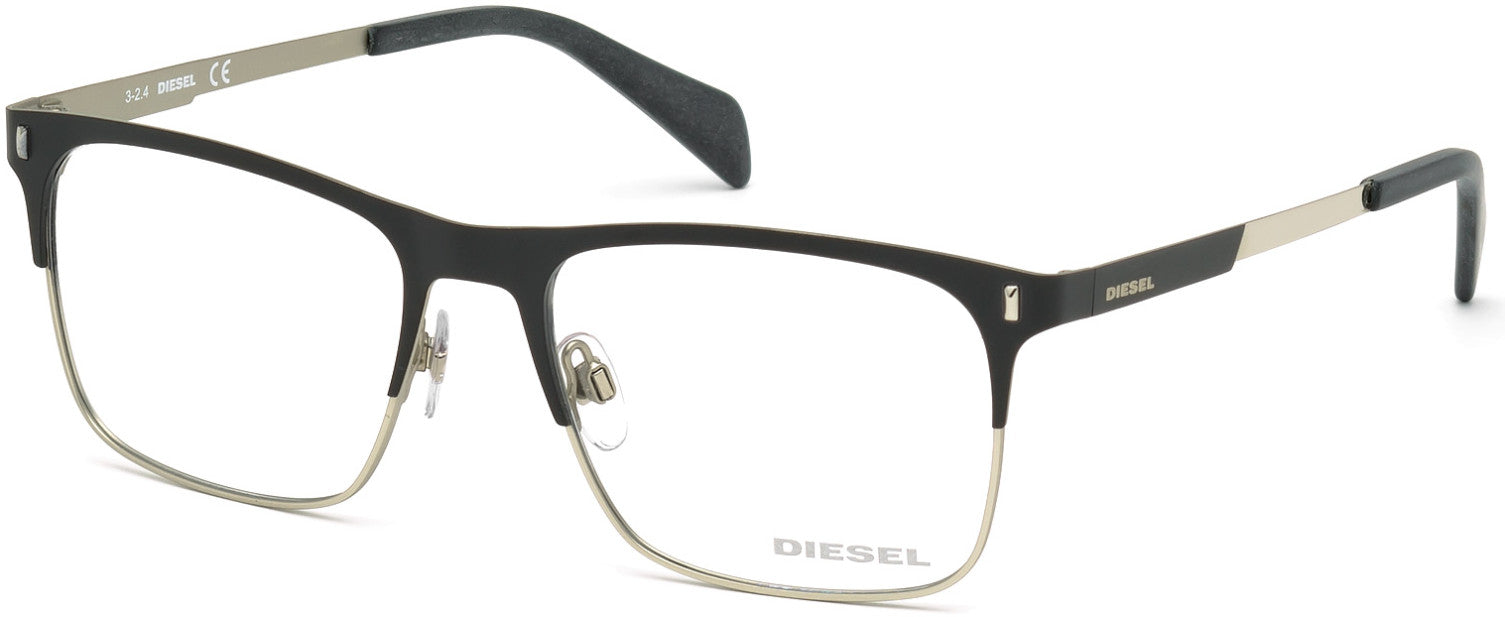 Diesel DL5151 Geometric Eyeglasses 002-002 - Matte Black