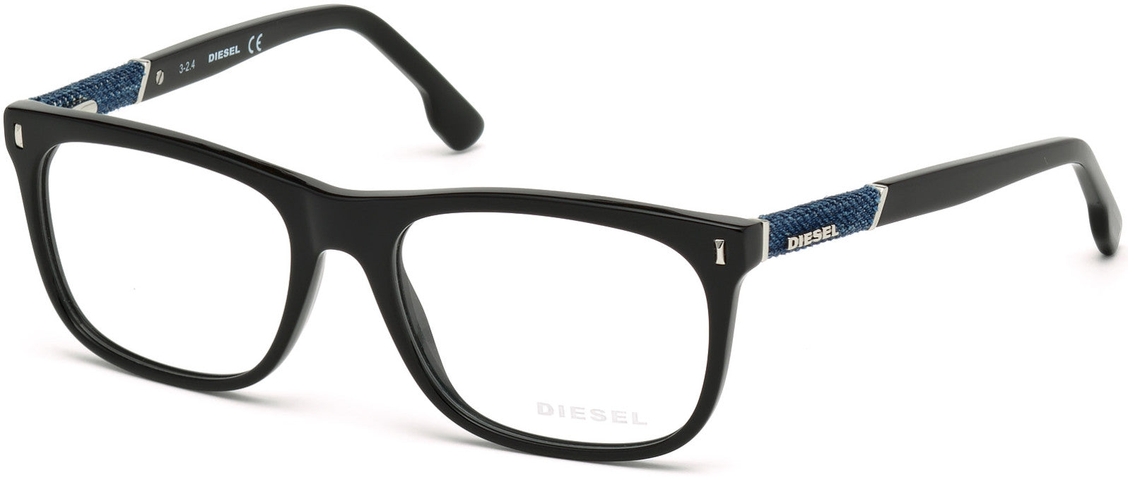 Diesel DL5157 Geometric Eyeglasses 001-001 - Shiny Black