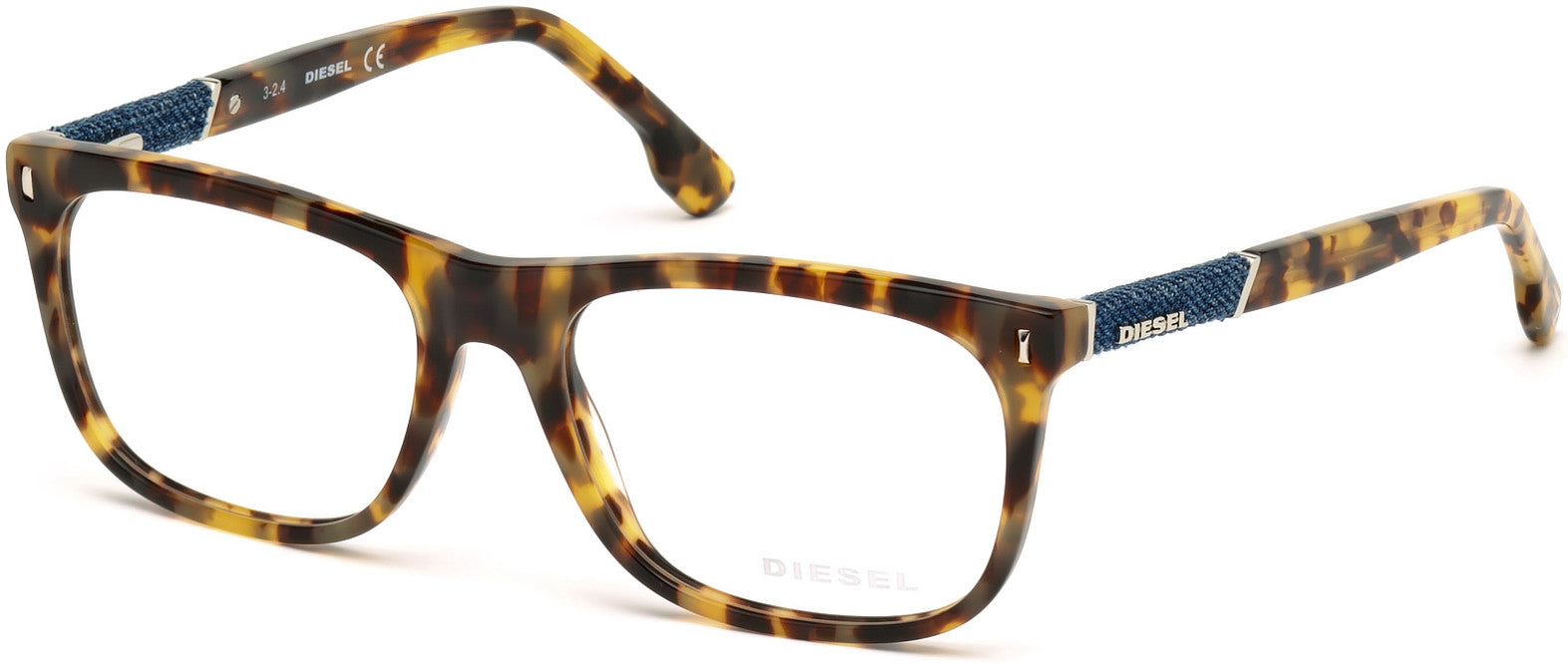 Diesel DL5157 Geometric Eyeglasses 053-053 - Blonde Havana