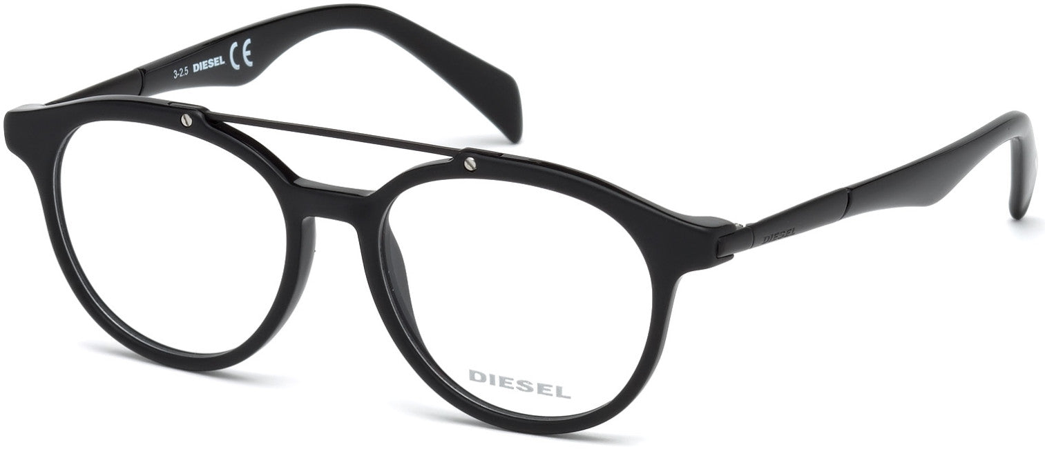 Diesel DL5194 Round Eyeglasses 002-002 - Matte Black