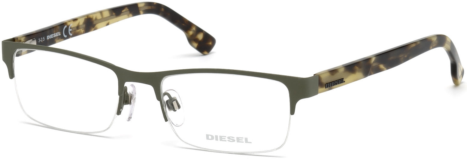 Diesel DL5202 Rectangular Eyeglasses 097-097 - Matte Dark Green