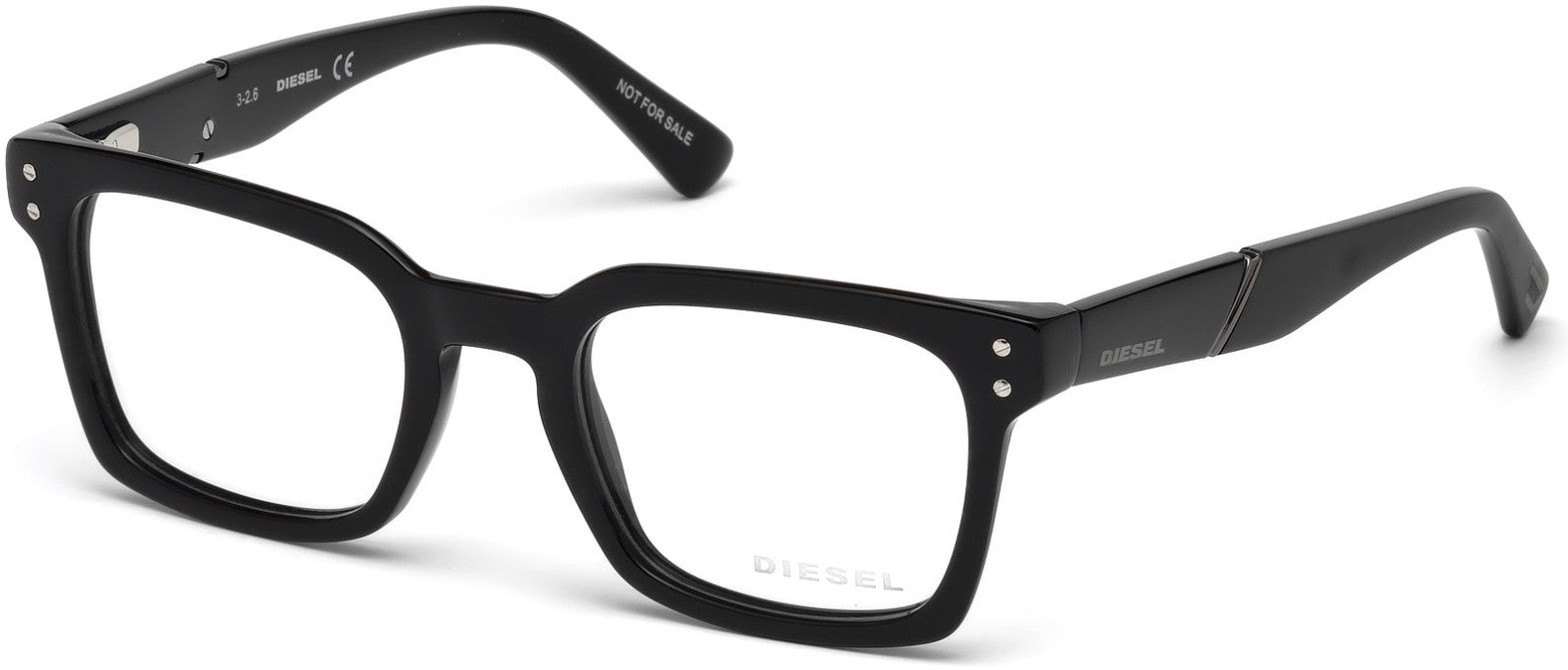 Diesel DL5229 Square Eyeglasses 001-001 - Shiny Black