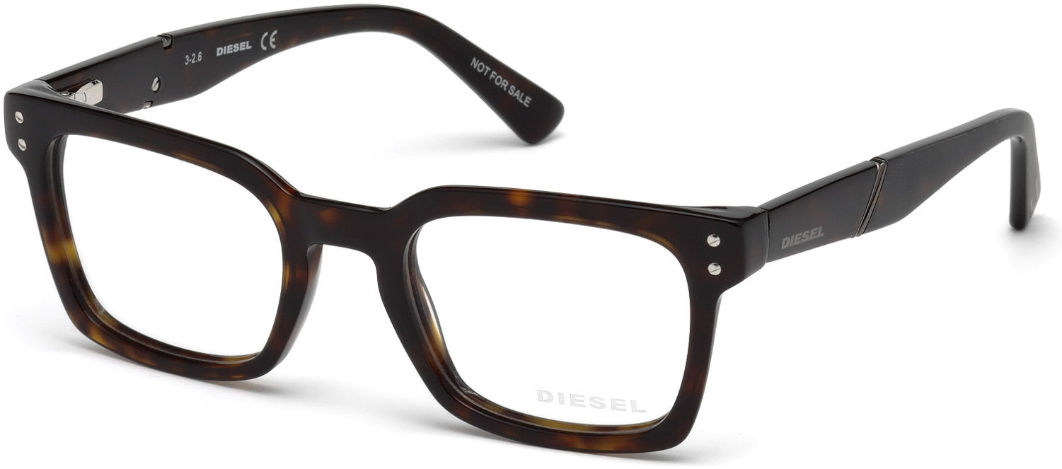Diesel DL5229 Square Eyeglasses 052-052 - Dark Havana