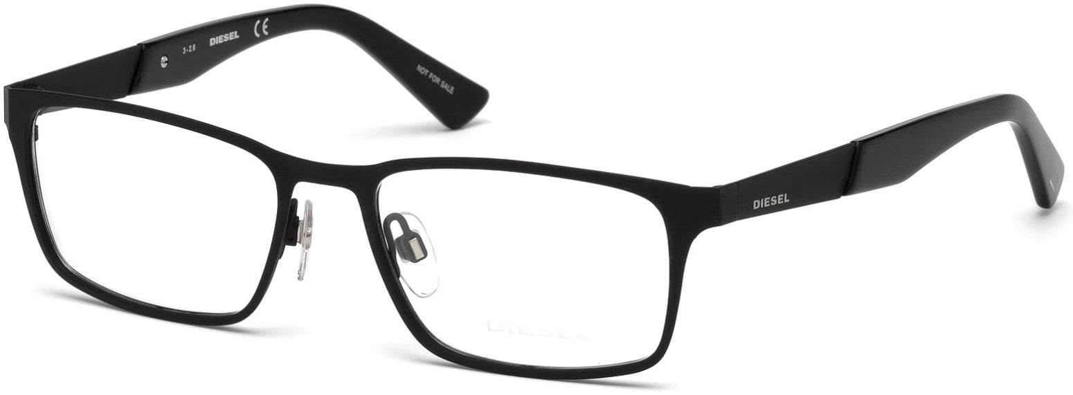 Diesel DL5234 Rectangular Eyeglasses 002-002 - Matte Black