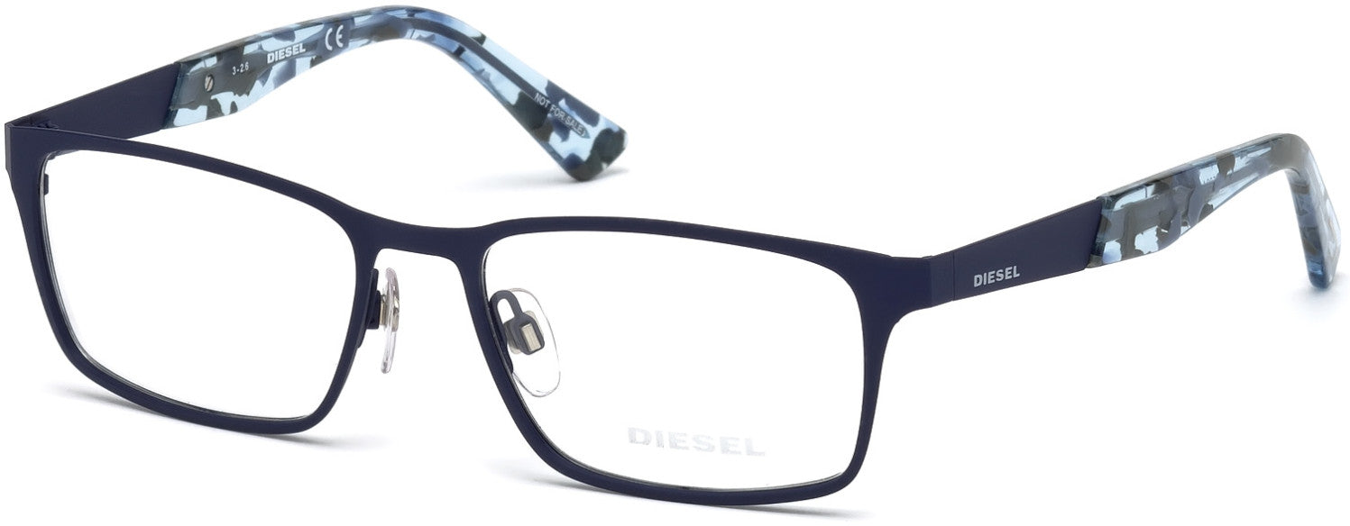 Diesel DL5234 Rectangular Eyeglasses 091-091 - Matte Blue