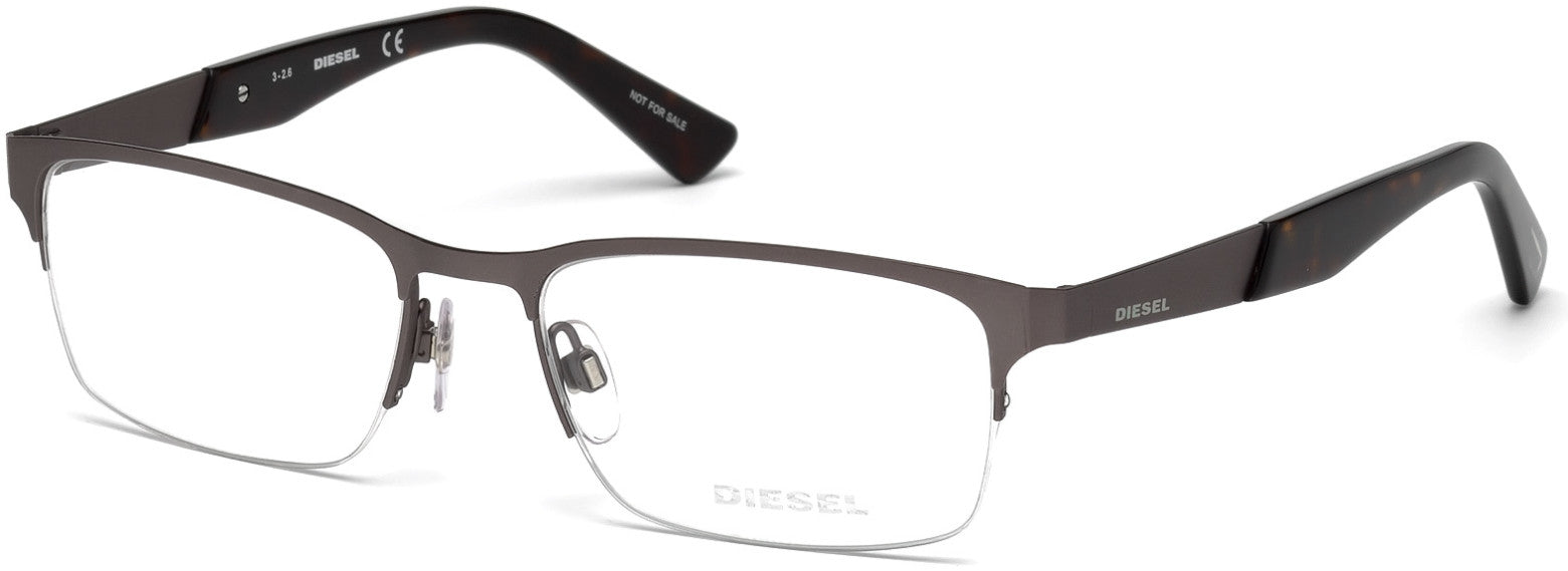 Diesel DL5235 Rectangular Eyeglasses 013-013 - Matte Dark Ruthenium
