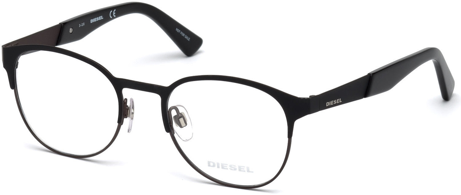 Diesel DL5236 Round Eyeglasses 002-002 - Matte Black