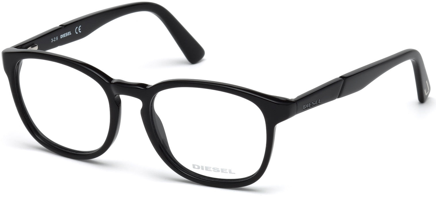 Diesel DL5237 Square Eyeglasses 001-001 - Shiny Black