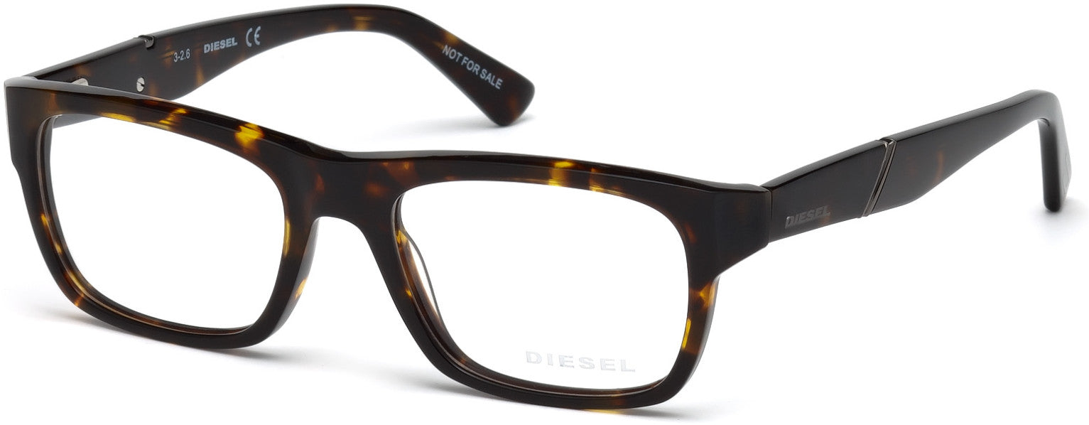 Diesel DL5240 Rectangular Eyeglasses 052-052 - Dark Havana