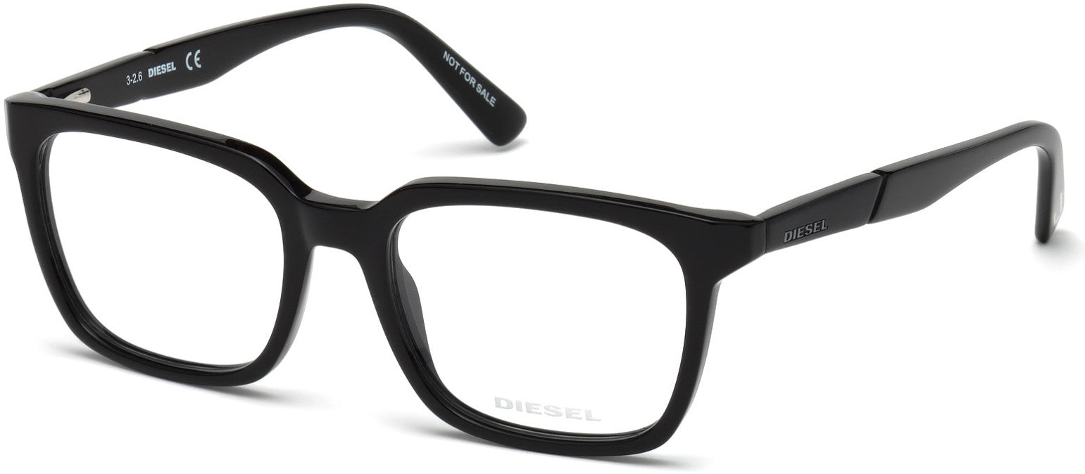 Diesel DL5246 Square Eyeglasses 001-001 - Shiny Black